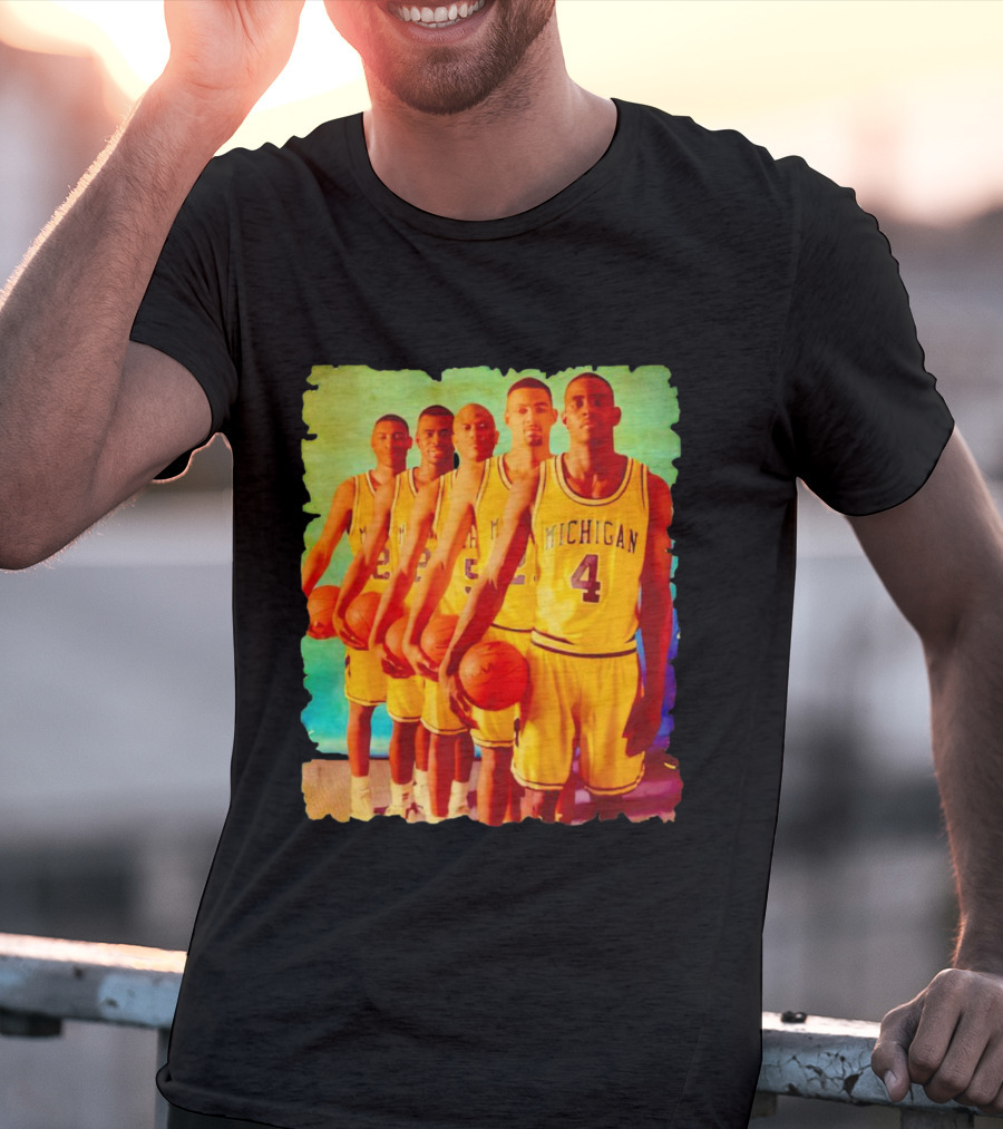 Michigan Wolverines Fab Five Historic Basketball Team T-Shirt