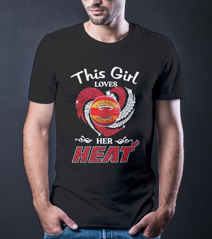 This Girl Loves Her Miami Heat Basketball Team Heart T-Shirt