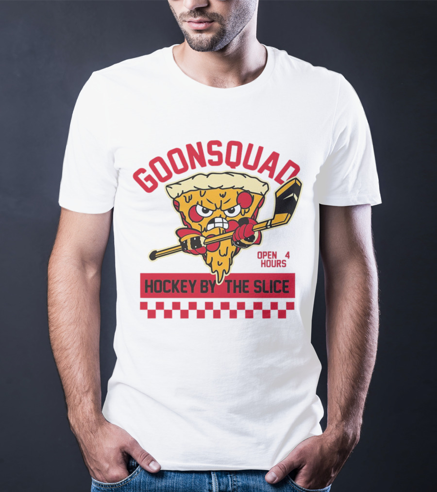 Goonsquad Hockey By The Slice Pizza Warrior Open 4 Hours T-Shirt