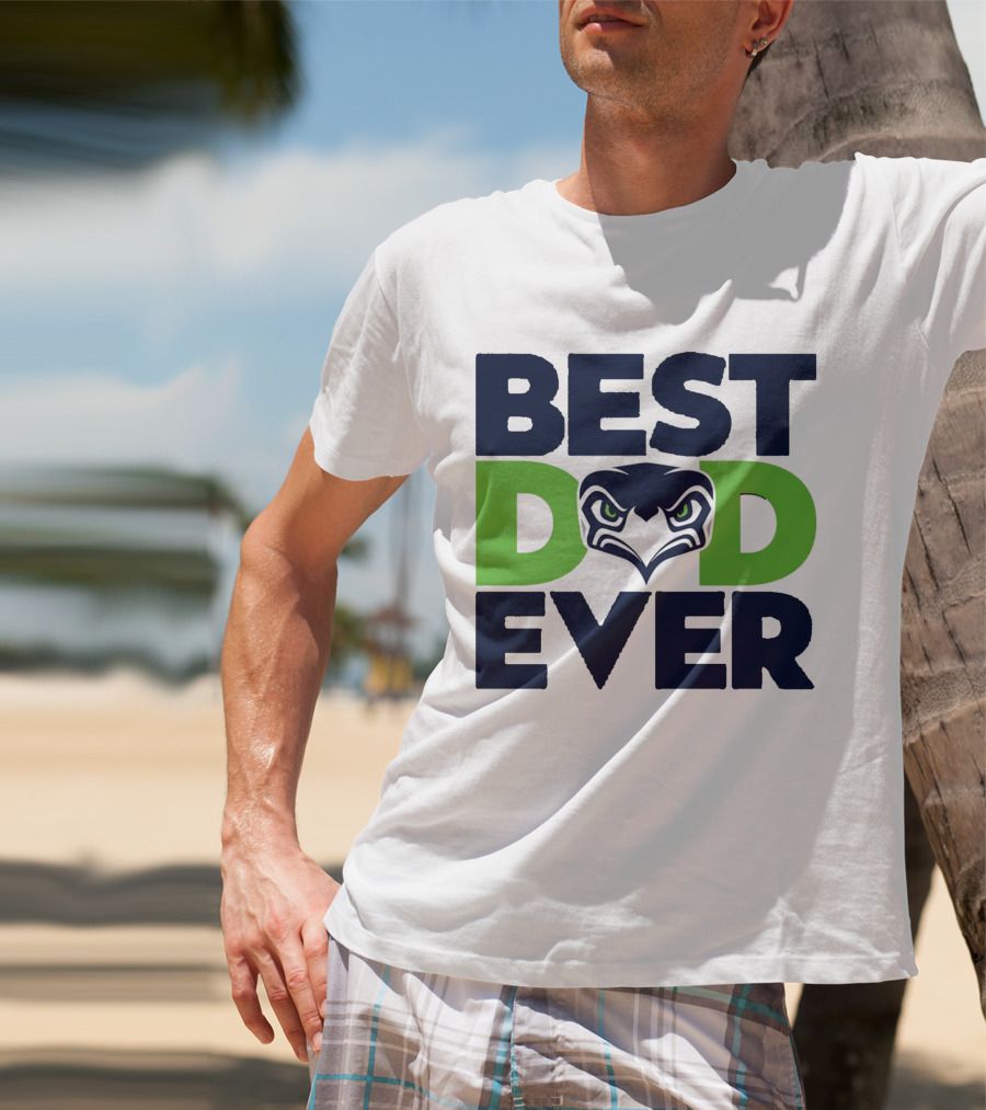 Best Dad Ever Seattle Seahawks Logo NFL T-Shirt