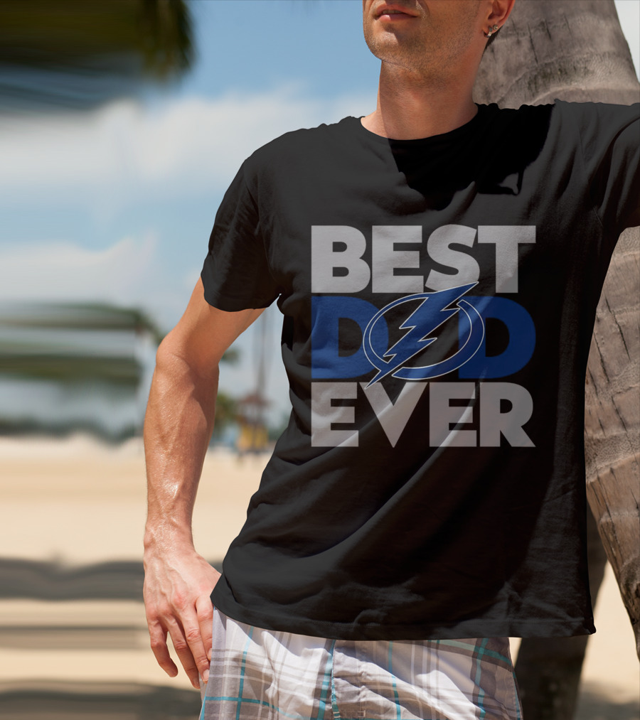 Best Dad Ever NHL Tampa Bay Lightning Bolt T-Shirt