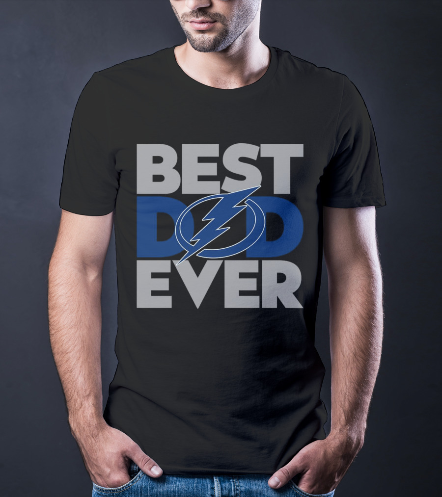 Best Dad Ever NHL Tampa Bay Lightning Bolt T-Shirt