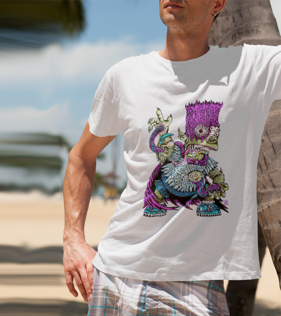 Caped Monster Bart Simpson Surreal T-Shirt