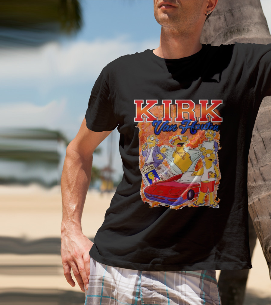 Kirk Van Houten Vintage Comic Car Flames Drink T-Shirt
