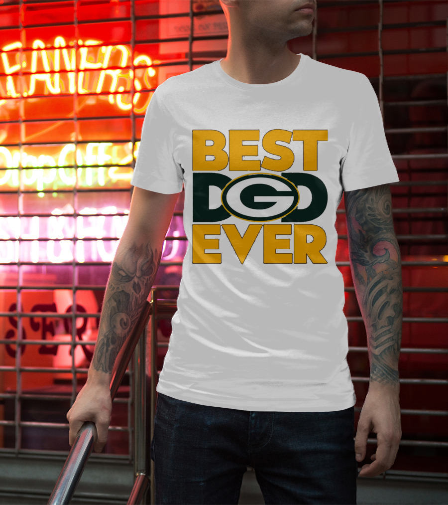 Best Dad Ever Green Bay Packers Logo NFL T-Shirt