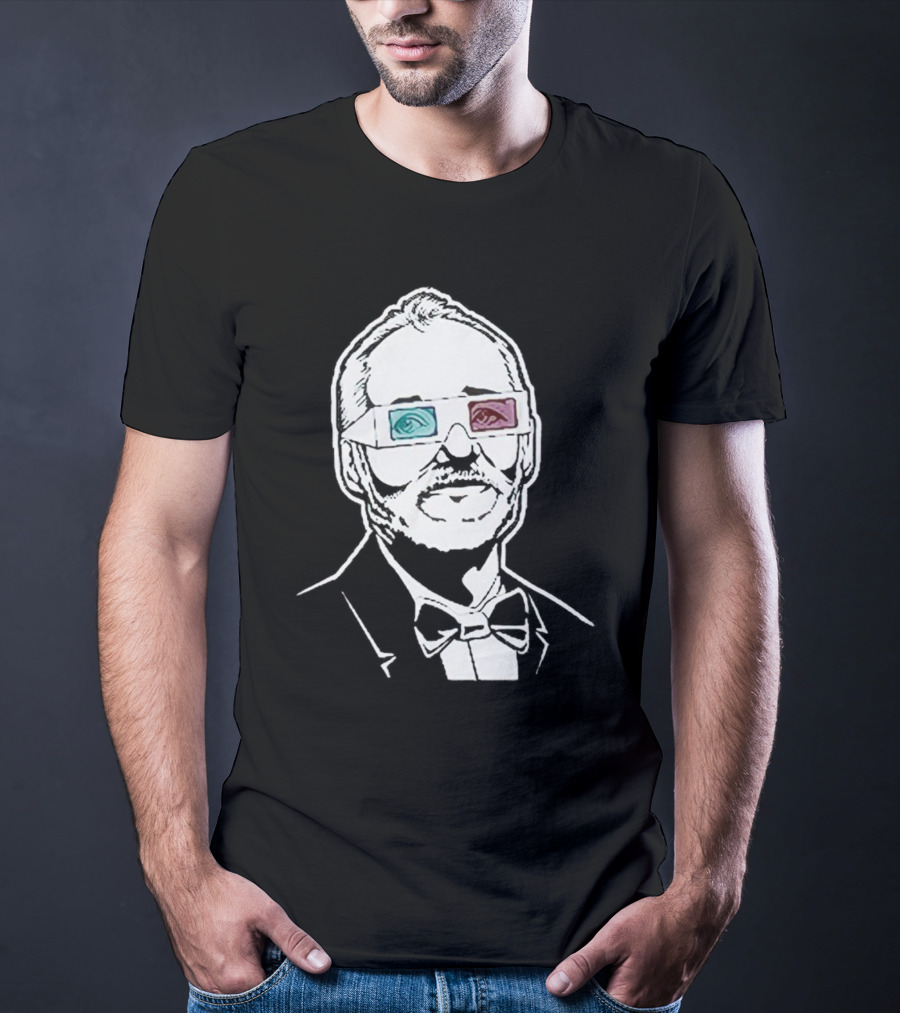 Black The Chivery Bill Murray BFM 3D Glasses T-Shirt