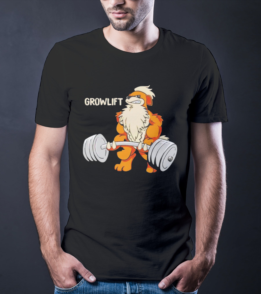 Growlift Lifting Barbell Cartoon Monster T-Shirt
