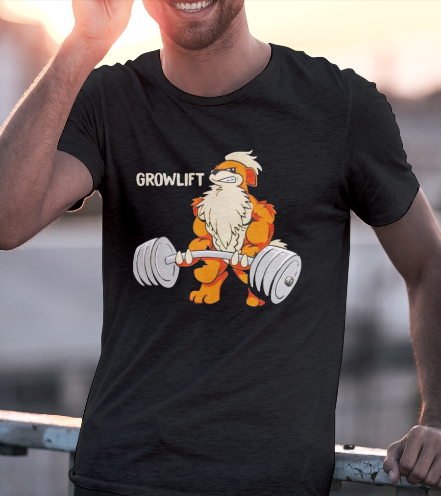Growlift Lifting Barbell Cartoon Monster T-Shirt