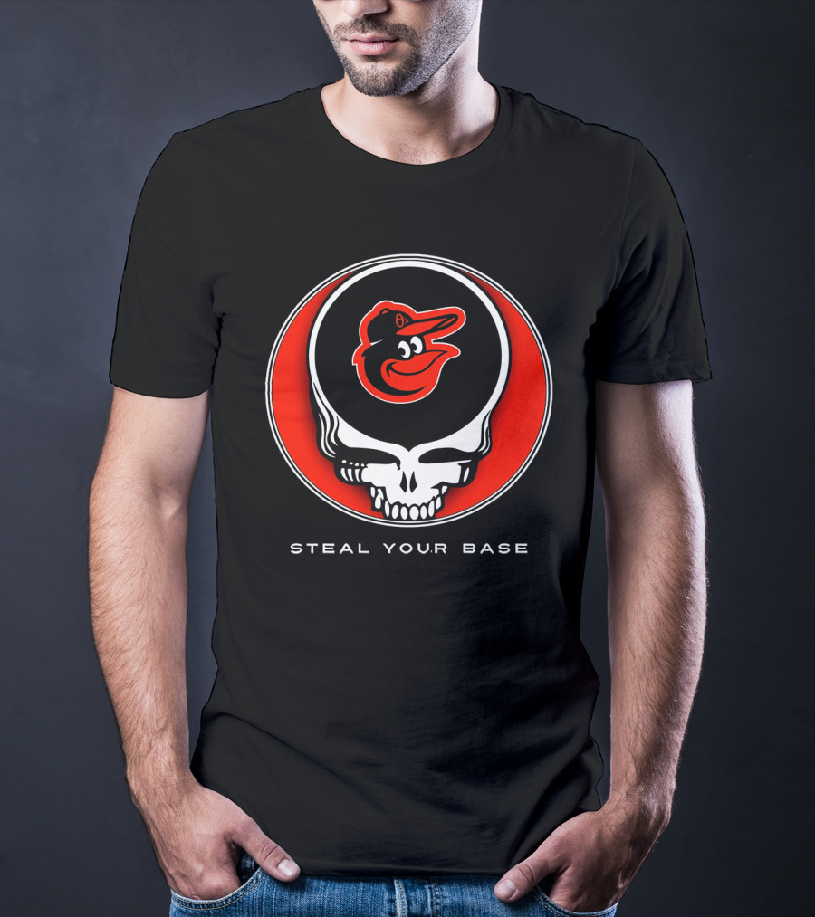 Steal Your Base Baltimore Orioles Grateful Dead Skull T-Shirt