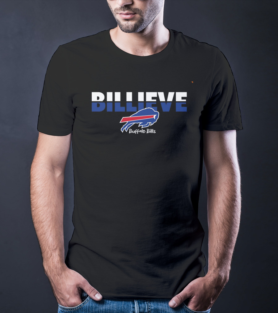 Billieve Buffalo Bills Football Fan Logo Blue Red Buffalo T-Shirt