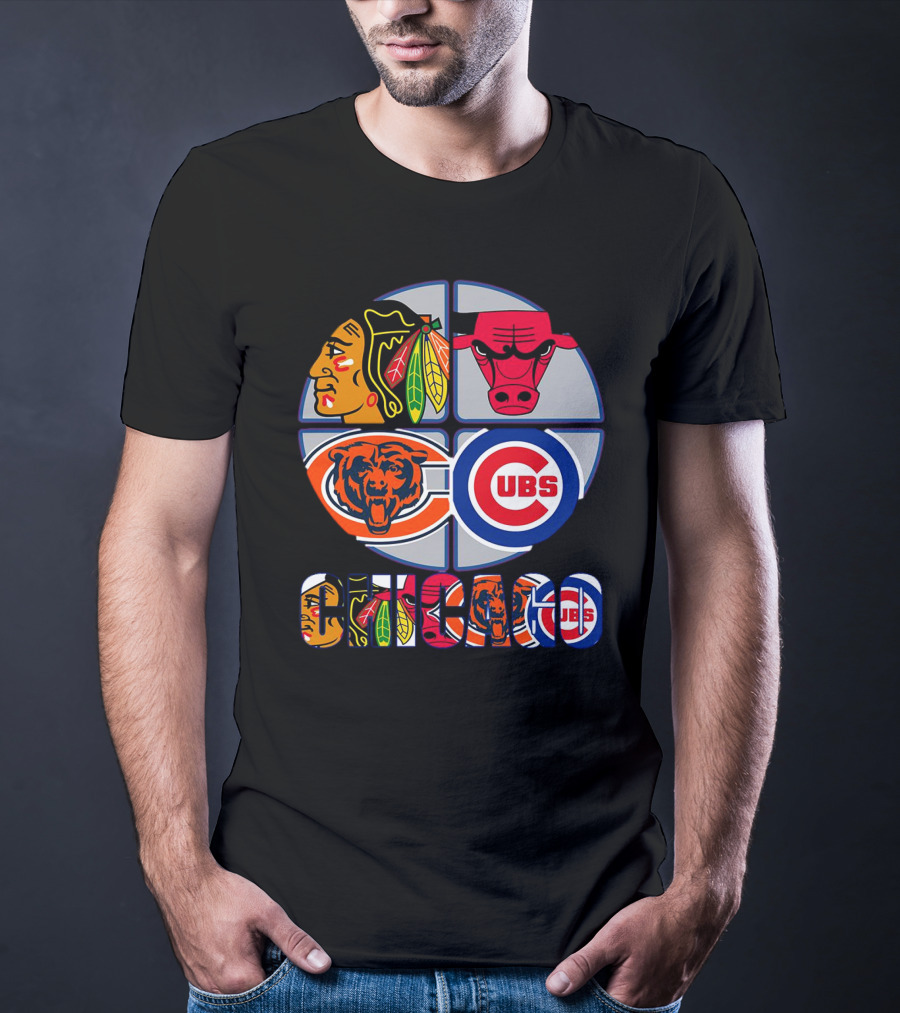 Chicago Sports Blackhawks Bulls Bears Cubs T-Shirt
