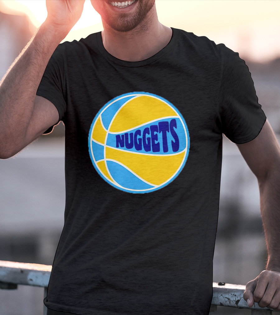 Nuggets Retro Blue And Yellow Basketball T-Shirt