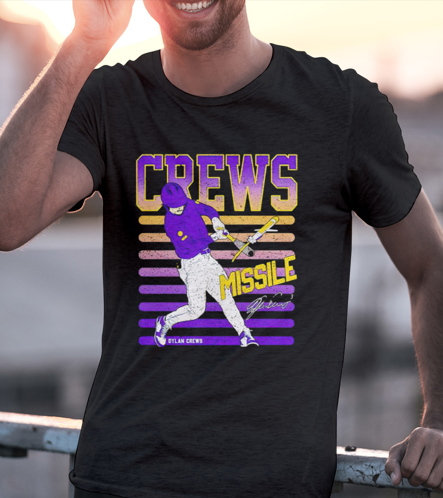 Crews Missile Dylan Crews LSU Tigers Signature T-Shirt