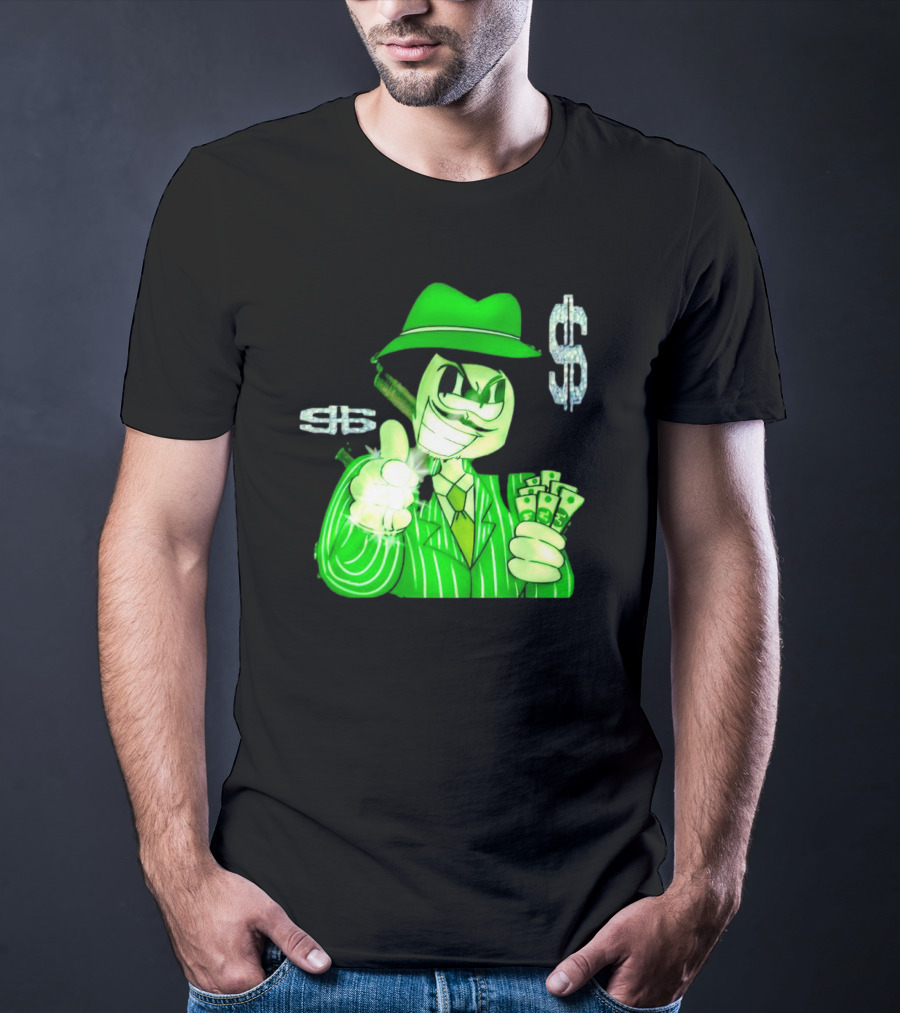 Gangsta Sponge Whang Dollar Suit Fedora Money T-Shirt
