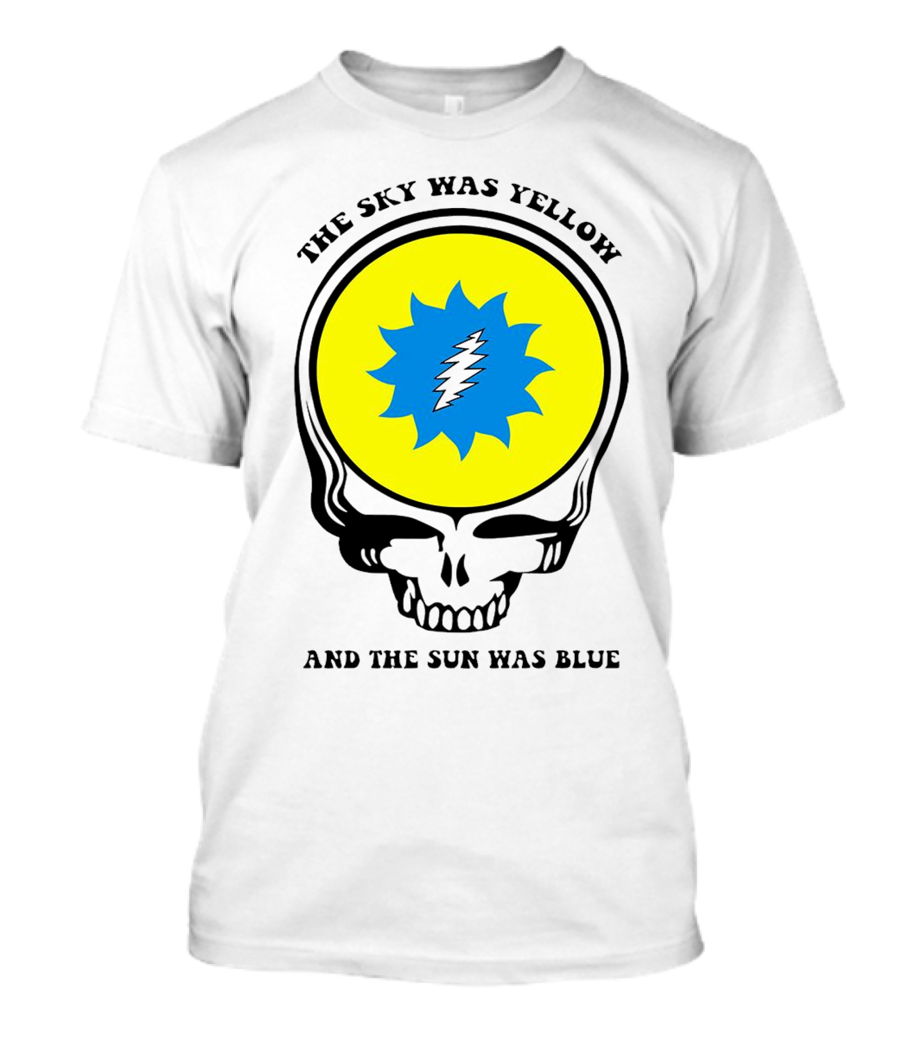 Grateful Dead Skull With Yellow Sky And Blue Sun Iconic T-Shirt