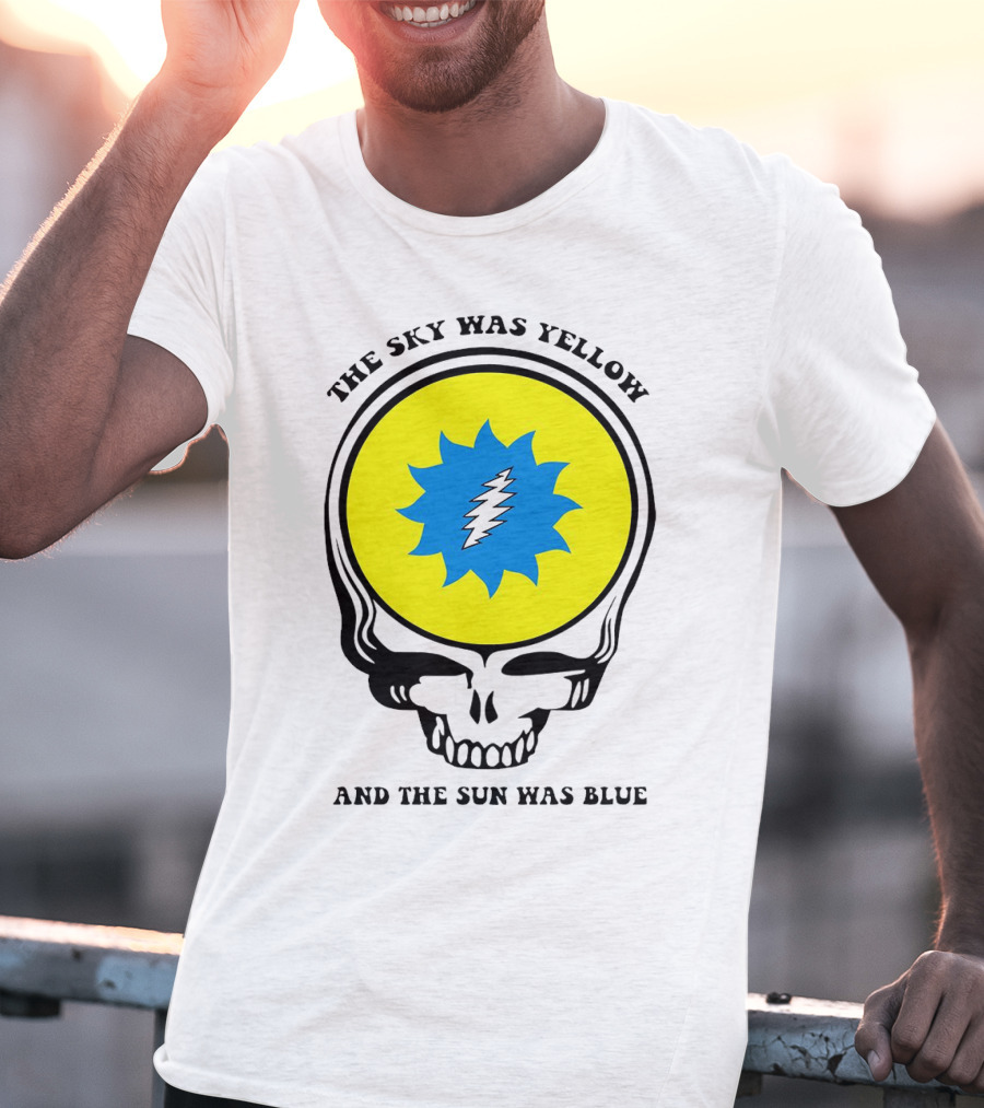Grateful Dead Skull With Yellow Sky And Blue Sun Iconic T-Shirt
