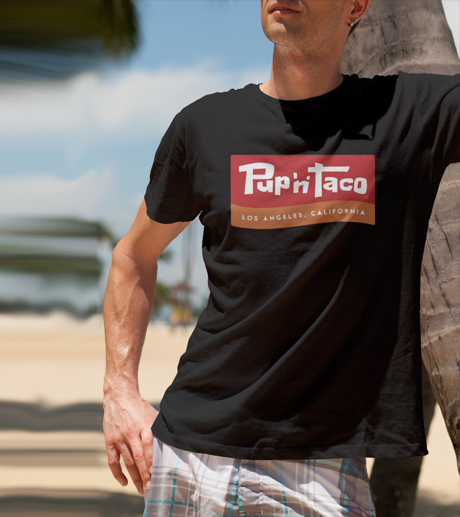 Pup ‘N’ Taco Los Angeles California Retro Logo Vintage Branding T-Shirt