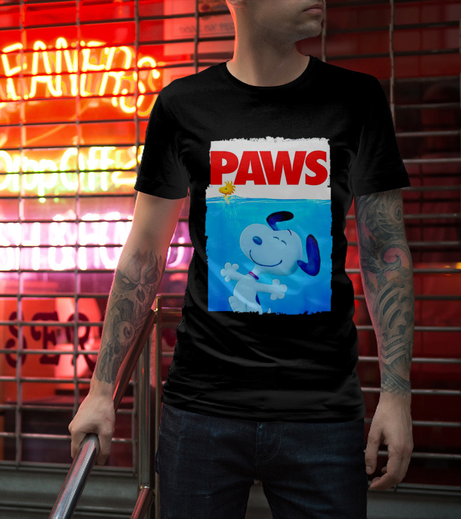 Paws Snoopy And Woodstock Szurkulet T-Shirt