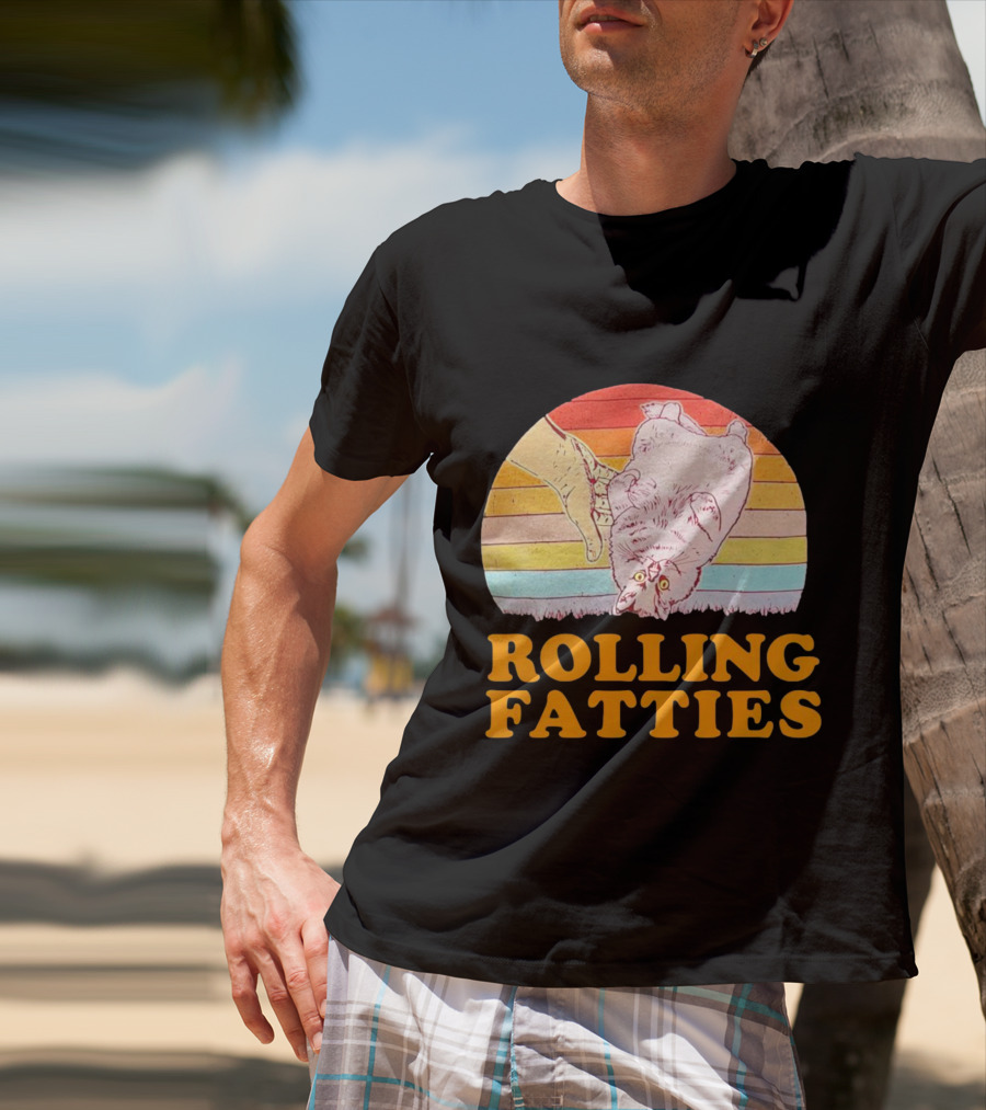 Cat Rolling Fatties Retro Vibes T-Shirt