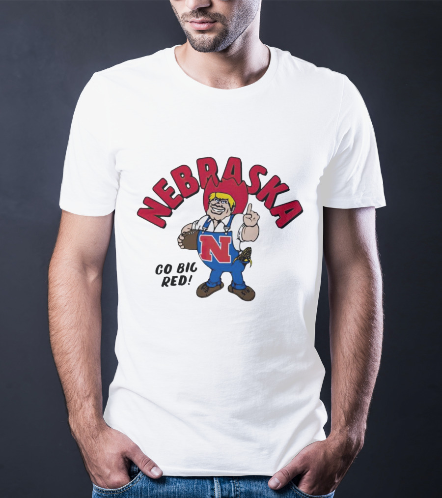 Nebraska Go Big Red Mascot Football Cornhusker Fan Gear T-Shirt