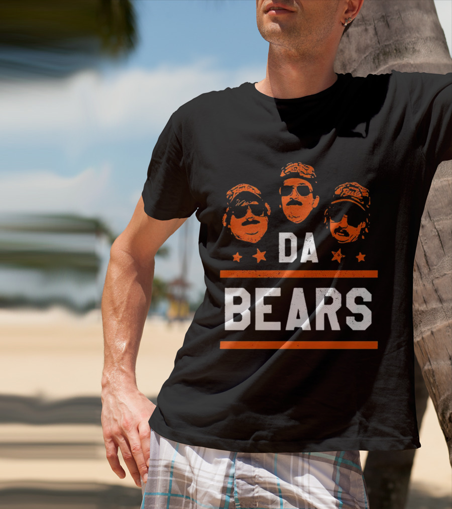 DA BEARS Chicago Sports Icons Orange Stars T-Shirt