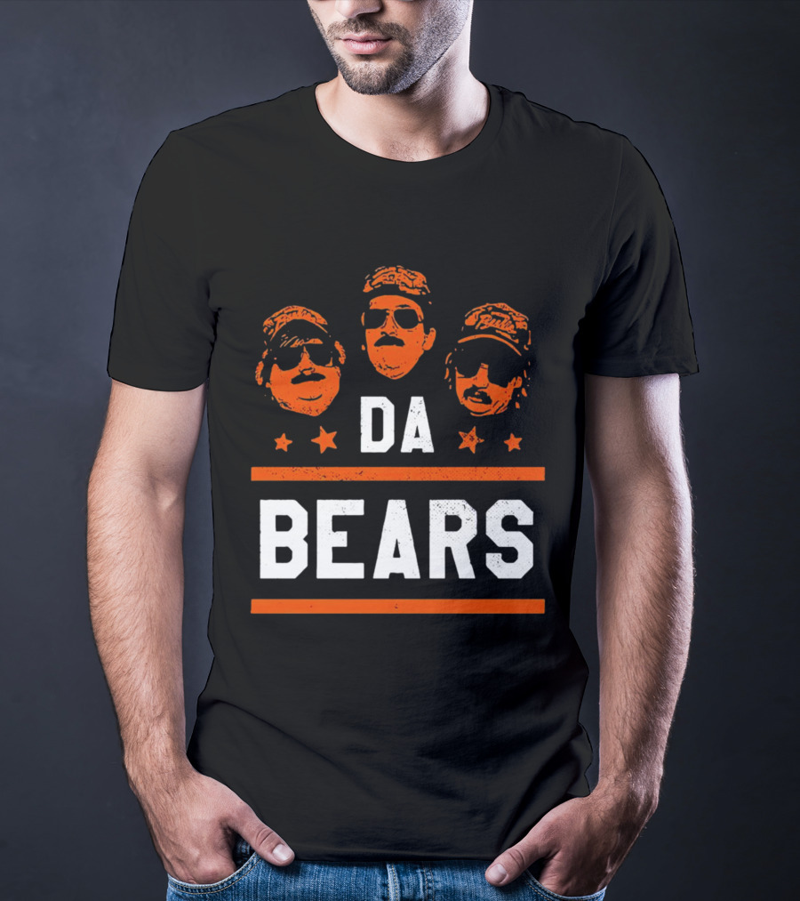 DA BEARS Chicago Sports Icons Orange Stars T-Shirt