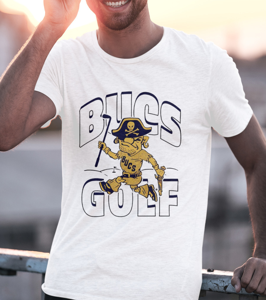 Bucs Golf Pirate With Skull Hat And Cane T-Shirt