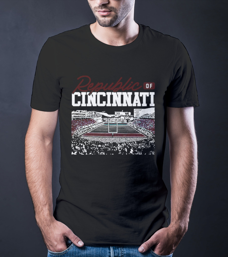 Republic Of Cincinnati Football Stadium Scene T-Shirt