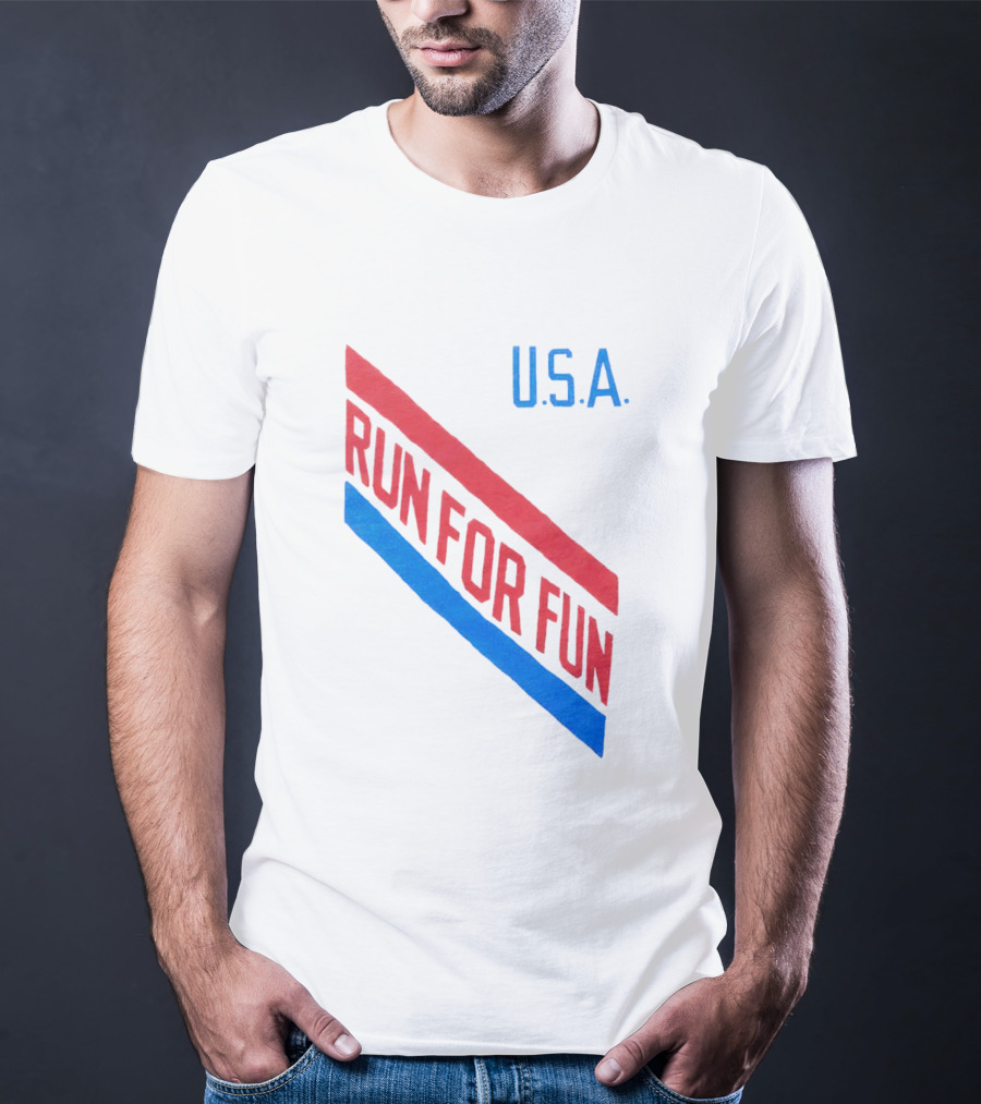 U.S.A. Red And Blue Run For Fun T-Shirt