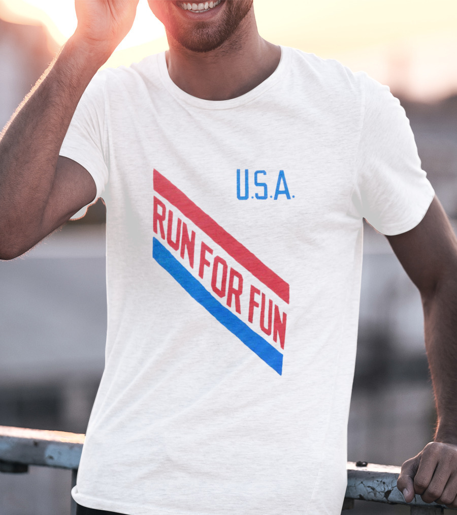 U.S.A. Red And Blue Run For Fun T-Shirt