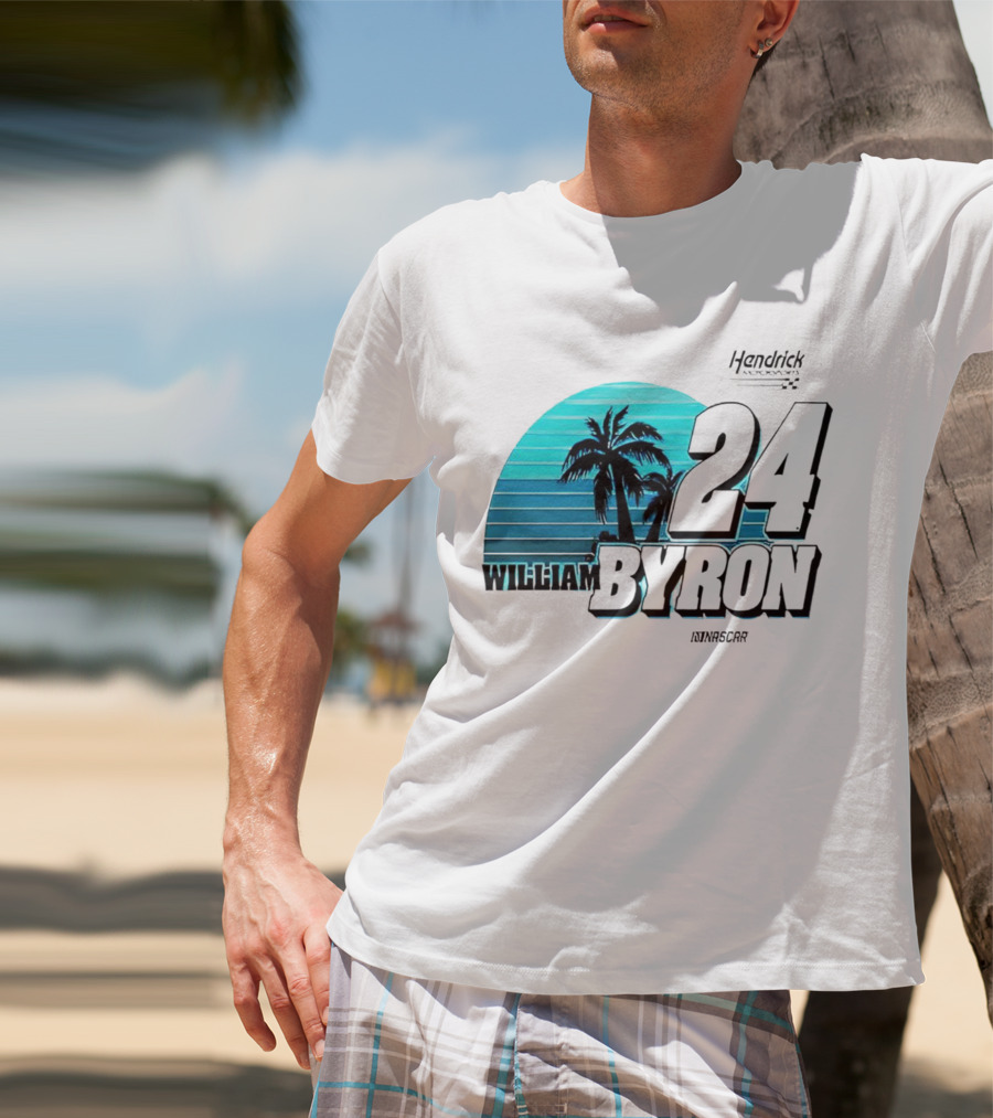 William Byron 24 NASCAR Fishing UPF 50 Palm Trees Hendrick Motorsports T-Shirt