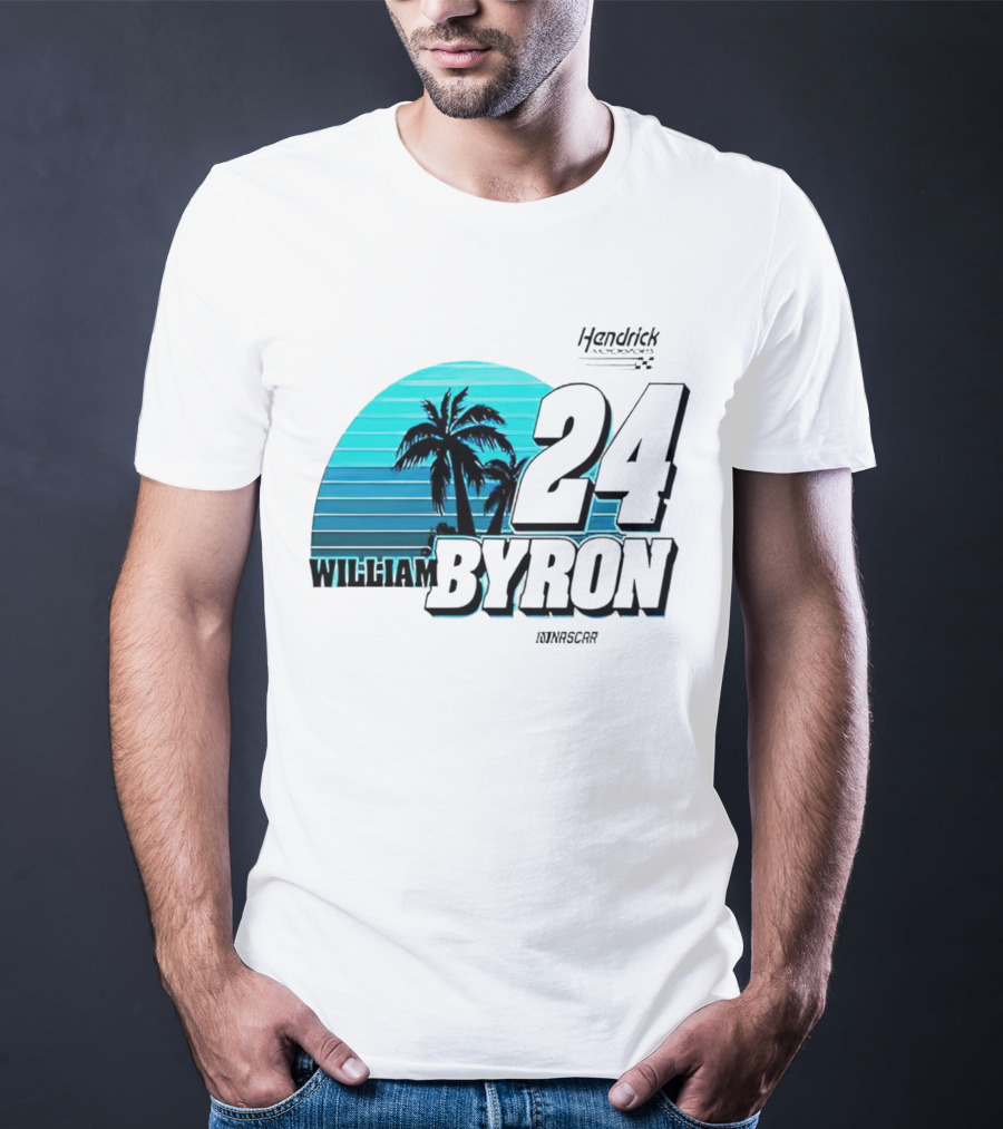 William Byron 24 NASCAR Fishing UPF 50 Palm Trees Hendrick Motorsports T-Shirt