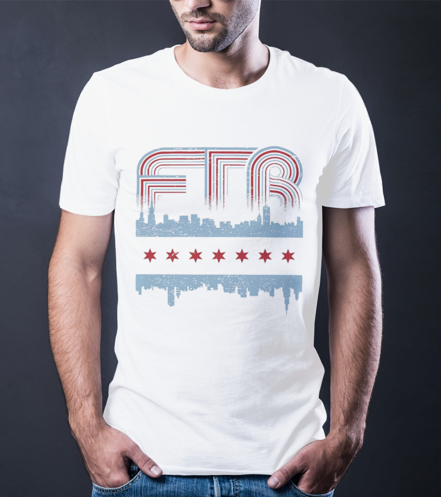 AEW Collision FTR Chicago Skyline Design With Stars T-Shirt