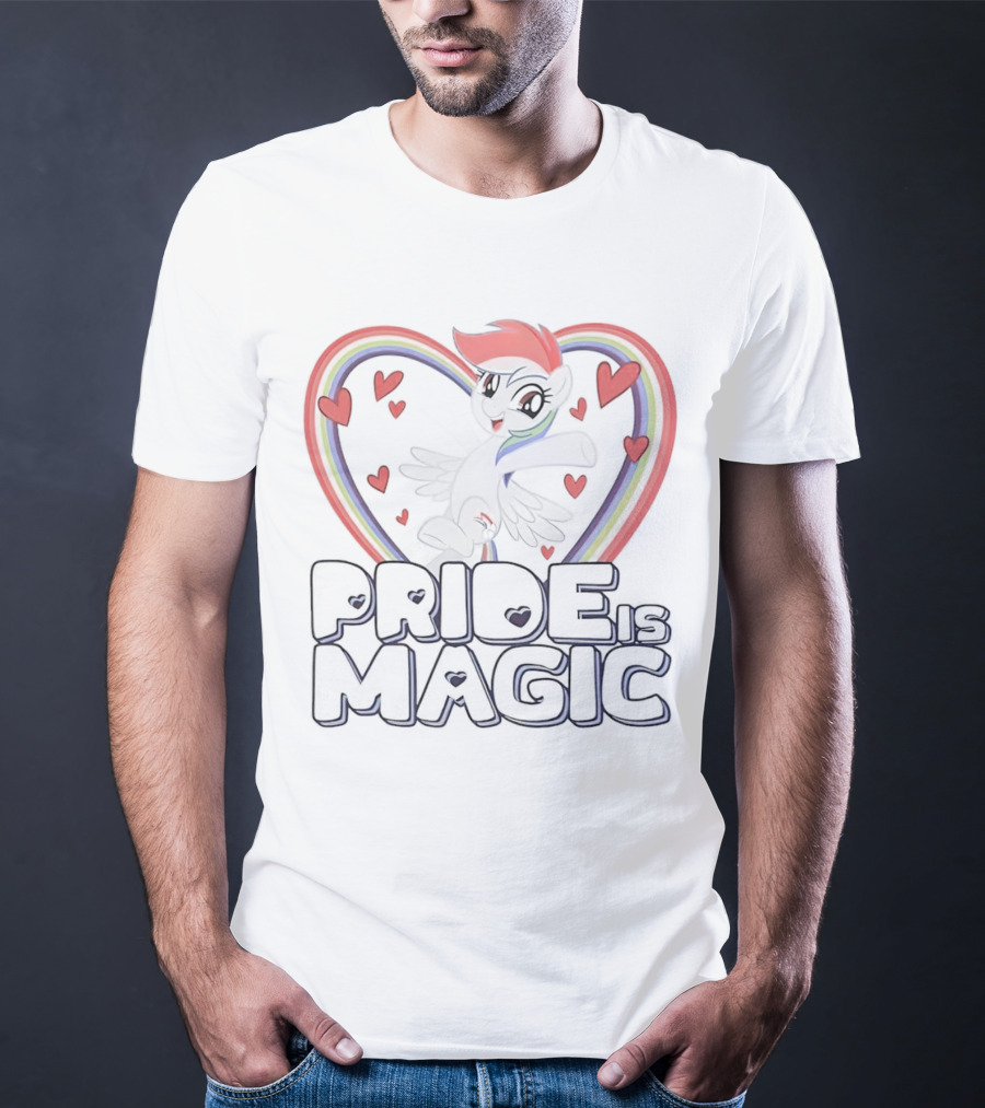 Pride Is Magic My Little Pony Rainbow Heart And Hearts T-Shirt