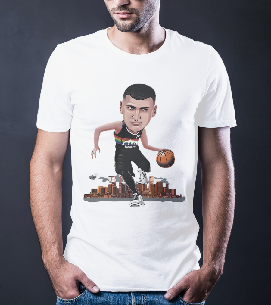 Nikola Jokić MVP Nuggets City Basketball Cartoon Player T-Shirt