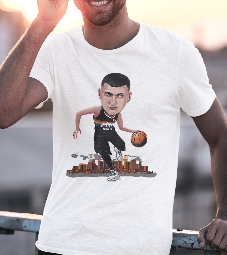 Nikola Jokić MVP Nuggets City Basketball Cartoon Player T-Shirt