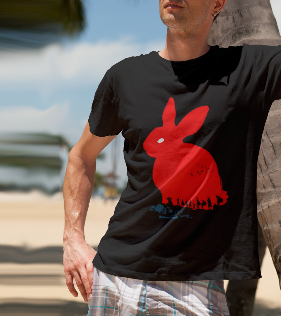 Death Awaits Red Rabbit Skull T-Shirt