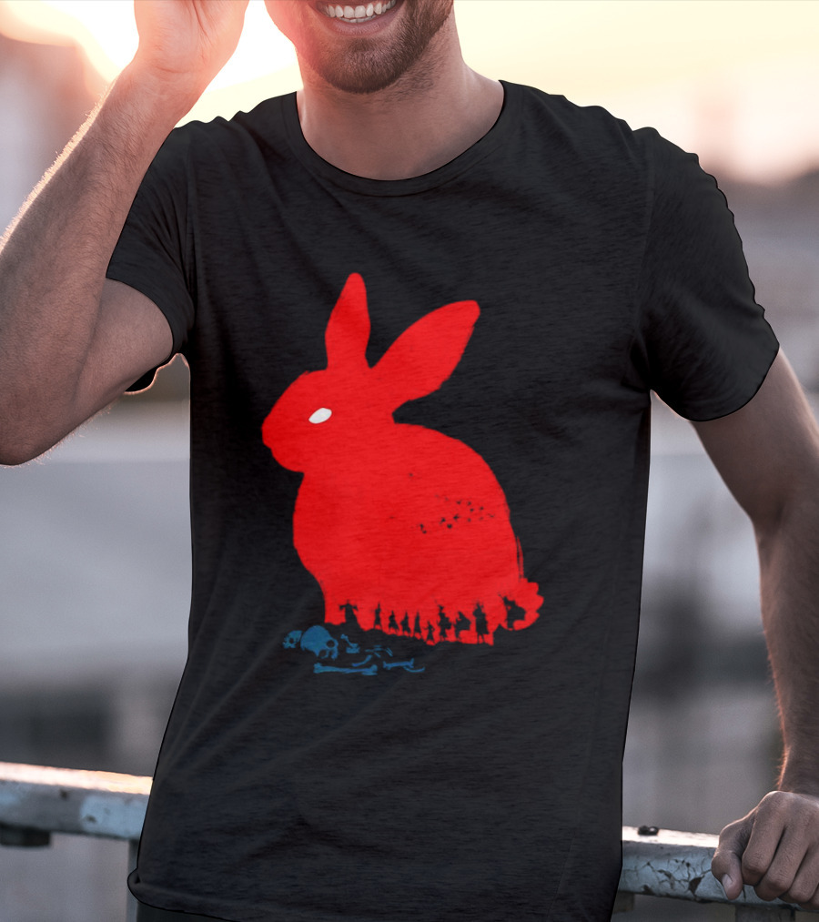 Death Awaits Red Rabbit Skull T-Shirt