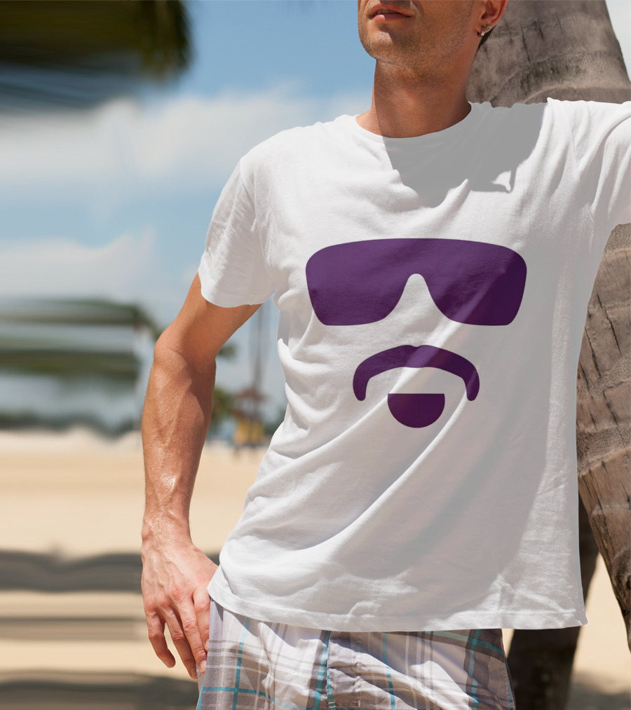 Hayden Travinski Moustache And Glasses Purple T-Shirt