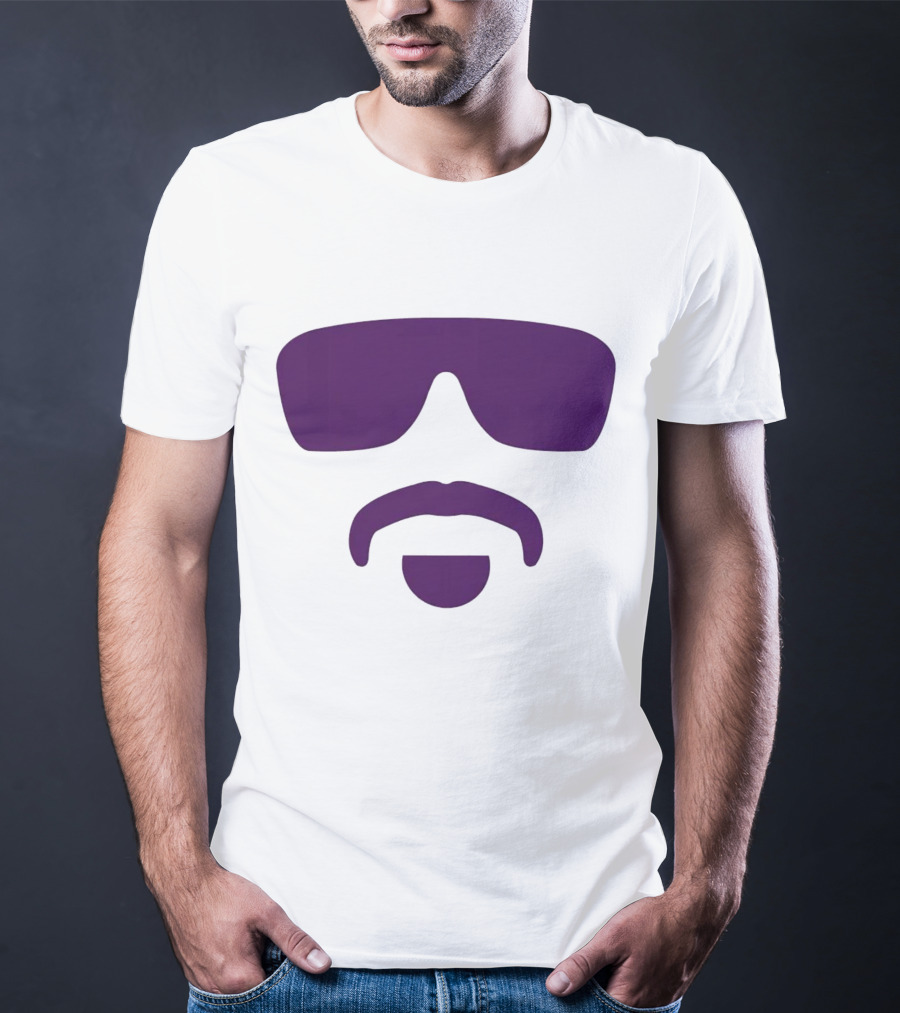 Hayden Travinski Moustache And Glasses Purple T-Shirt