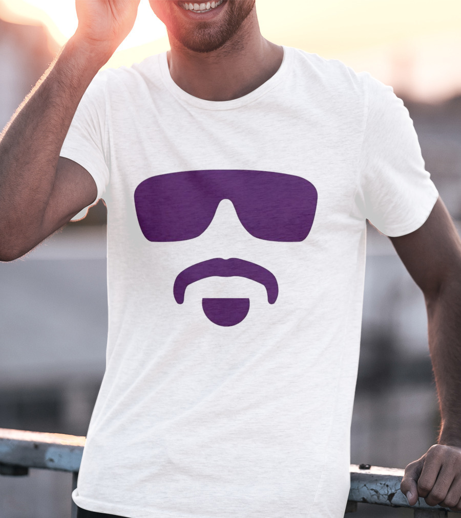 Hayden Travinski Moustache And Glasses Purple T-Shirt