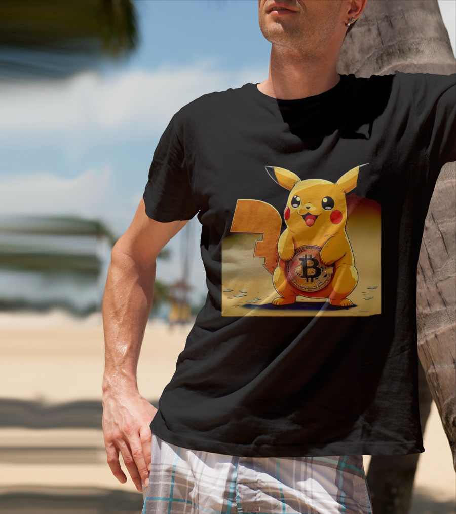 Pikacoin Bitcoin Pikachu Holding Cryptocurrency Coin T-Shirt