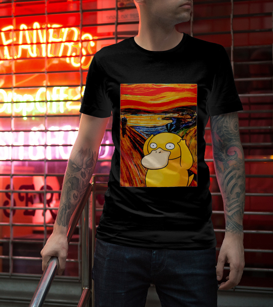 Screaming Psyduck In Classic Painting Mashup T-Shirt