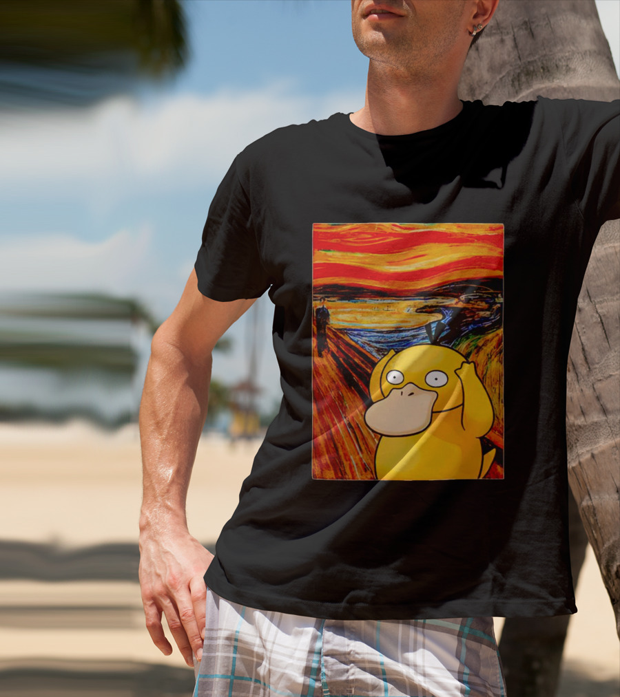 Screaming Psyduck In Classic Painting Mashup T-Shirt