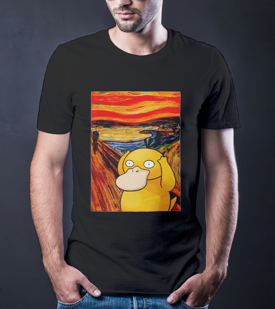 Screaming Psyduck In Classic Painting Mashup T-Shirt