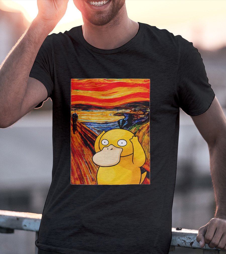 Screaming Psyduck In Classic Painting Mashup T-Shirt