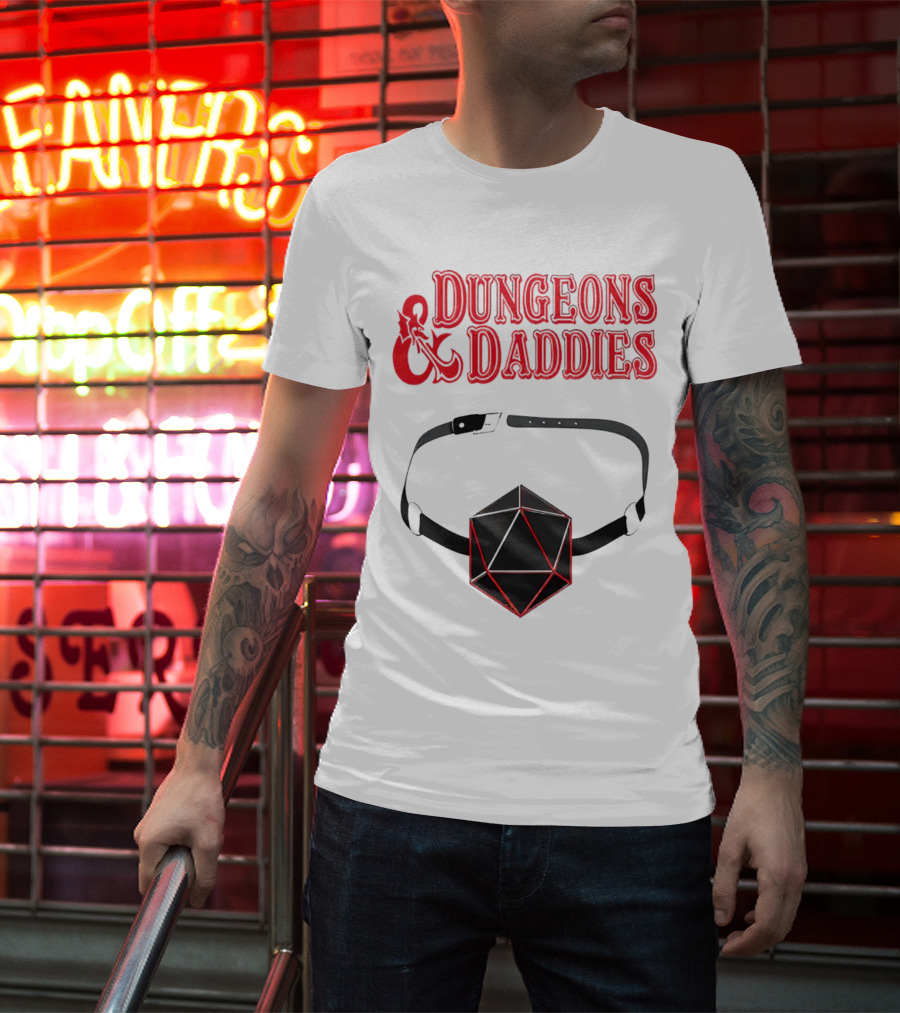 Dungeons And Daddies Headlamp Dice T-Shirt