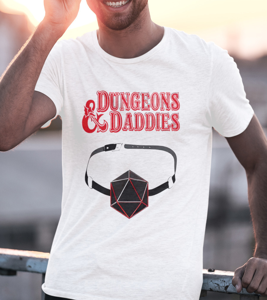 Dungeons And Daddies Headlamp Dice T-Shirt