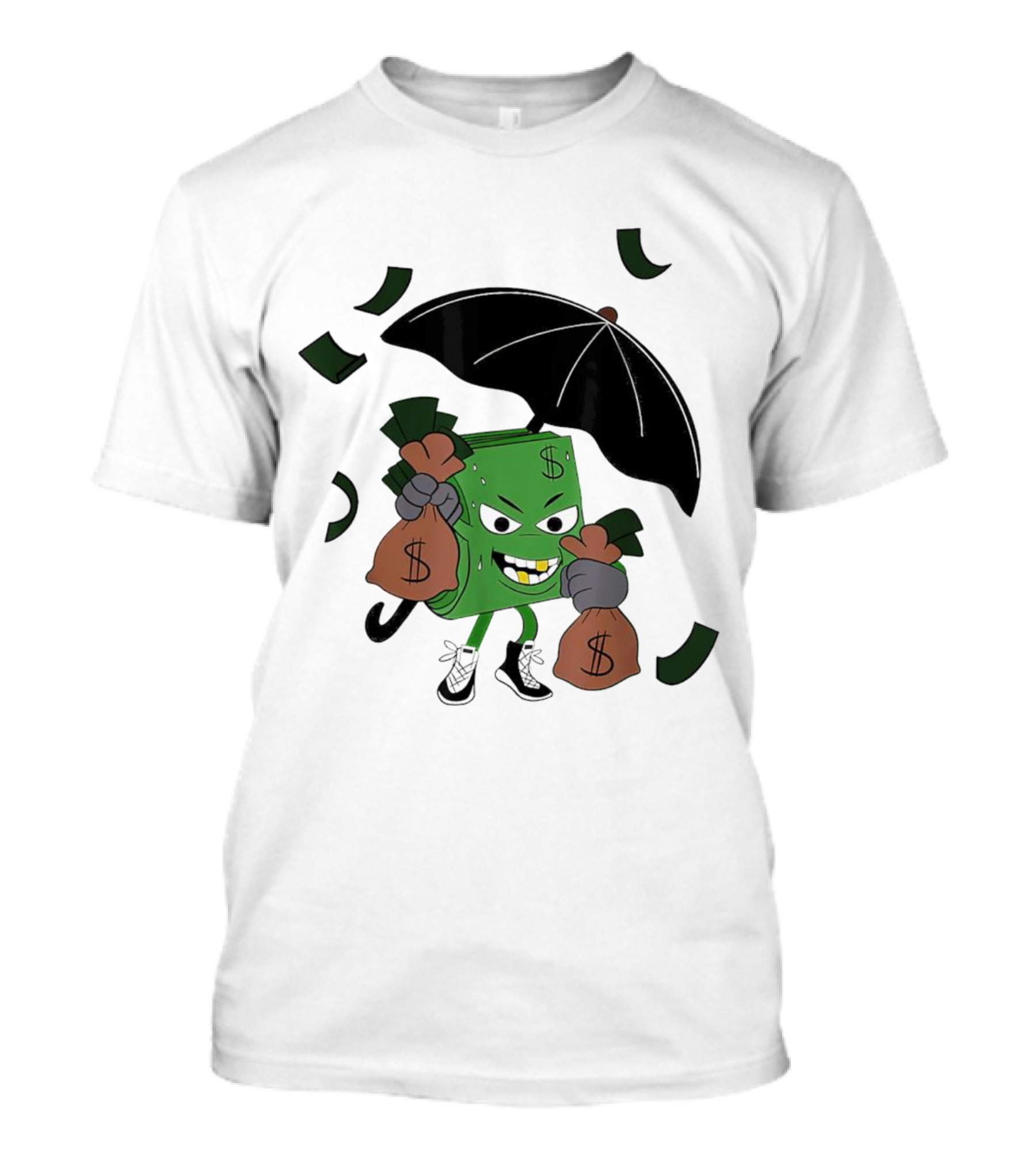 Money Man Holding Money Bags And Umbrella T-Shirt