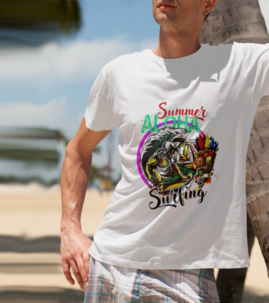 Summer Aloha Surfing Tiki Spirit Adventure T-Shirt